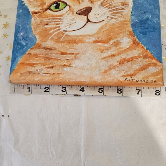 Original Art Acrylic On Canvas Cute Kitty Painting - Picture 7 of 8